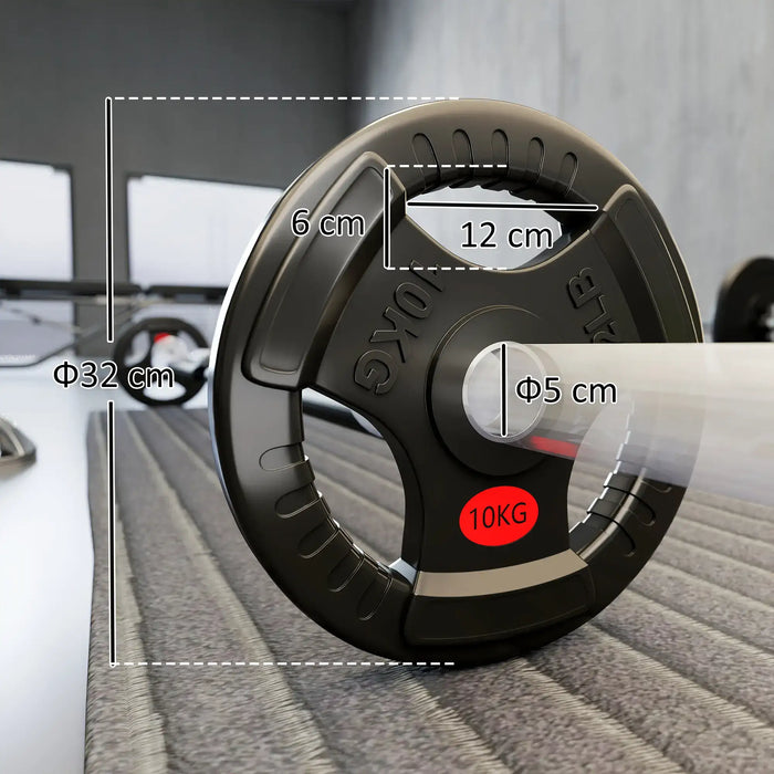 20kg Olympic Weight Plate Set – Black | 2x10kg Plates - Triple Grip and 5cm Centre Hole SPORTNOW - Little and Giant Explorers SPORTNOW