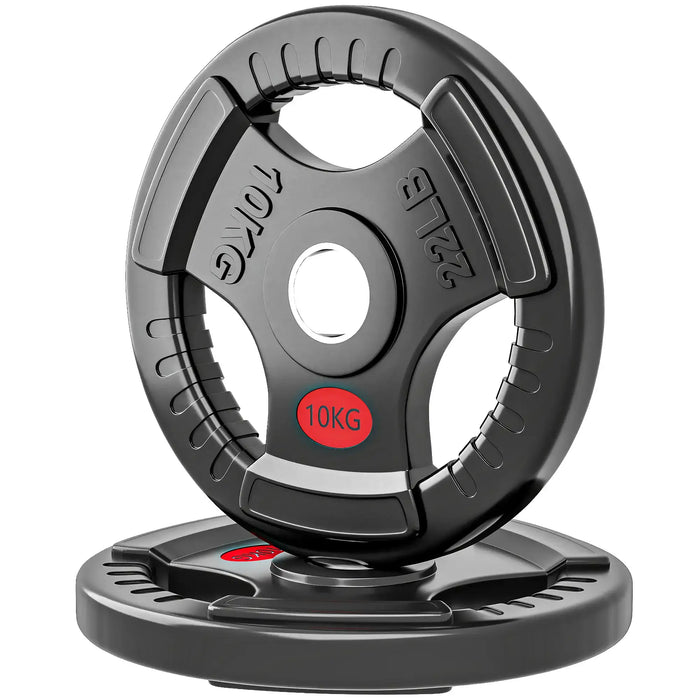 20kg Olympic Weight Plate Set – Black | 2x10kg Plates - Triple Grip and 5cm Centre Hole SPORTNOW - Little and Giant Explorers SPORTNOW