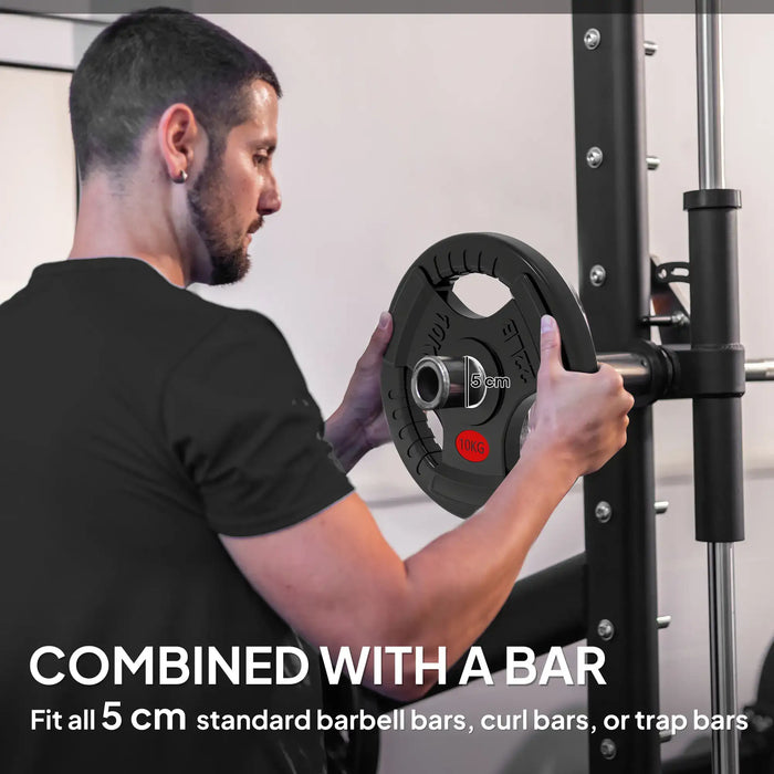 20kg Olympic Weight Plate Set – Black | 2x10kg Plates - Triple Grip and 5cm Centre Hole SPORTNOW - Little and Giant Explorers SPORTNOW