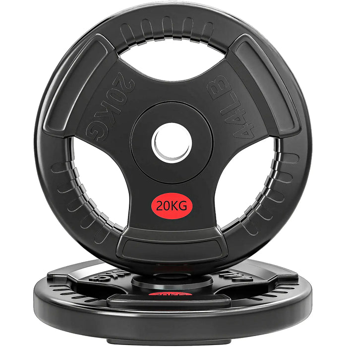 20kg Olympic Weight Plate – Triple-Grip Design | Steel Core with PVC Coating SPORTNOW - Little and Giant Explorers