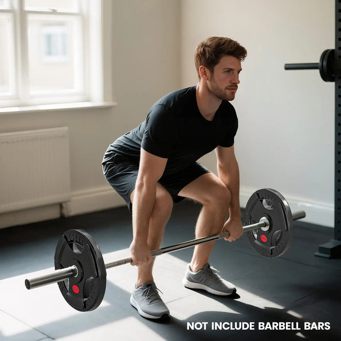 20kg Olympic Weight Plate – Triple-Grip Design | Steel Core with PVC Coating SPORTNOW - Little and Giant Explorers