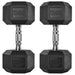 2 x 20kg Rubber Hex Dumbbell Portable Hand Weights - Little and Giant Explorers HOMCOM