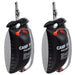 Set of two black 20L solar camp shower bags with hose and hanging hook