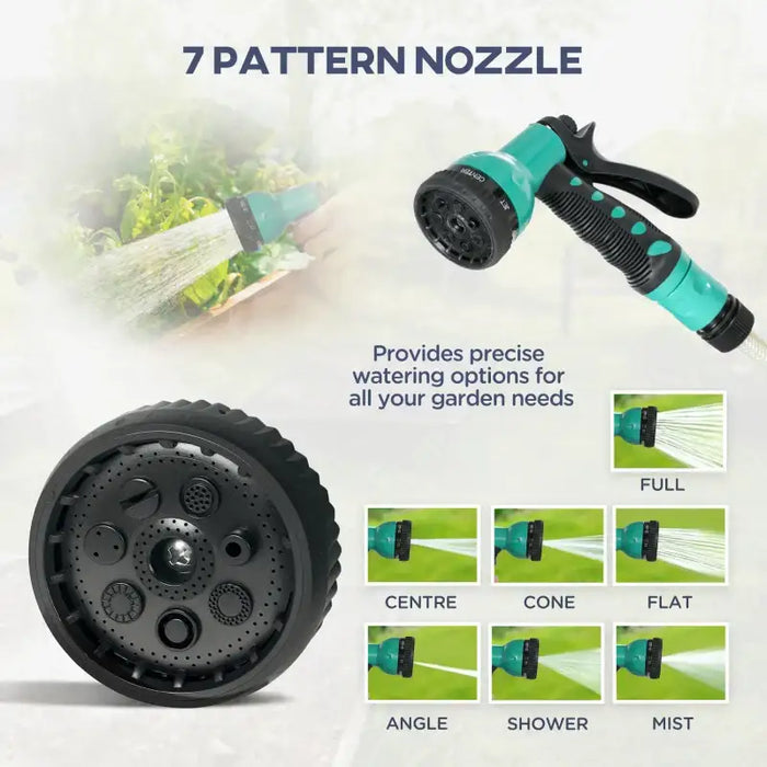 20m Retractable Garden Hose Reel – Wall Mounted or Portable | 7 Spray Patterns OUTSUNNY - Little and Giant Explorers Outsunny