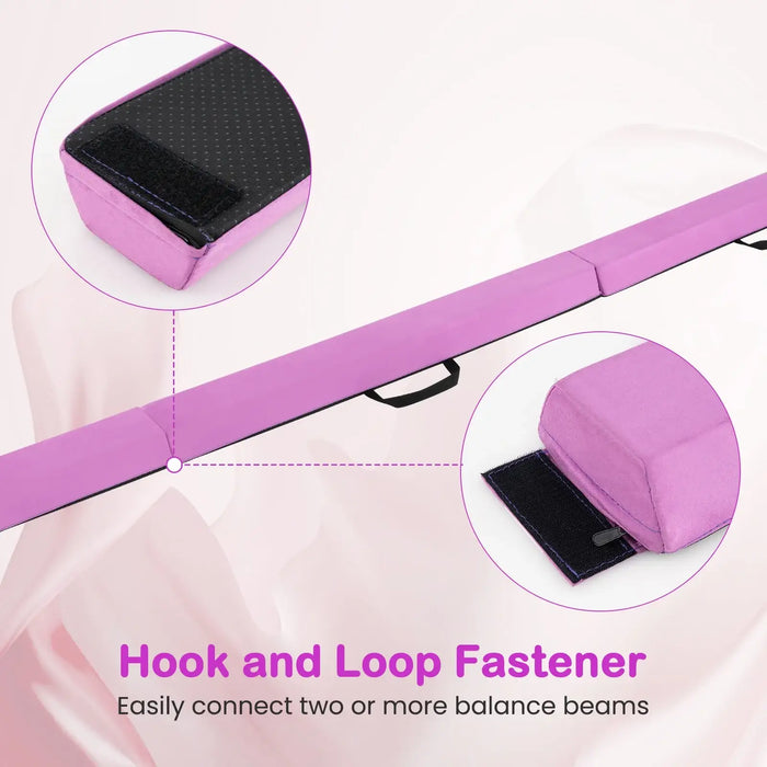 Foldable Balance Beam Pink | High-Density EVA Foam with Machine-Washable Cover - Little and Giant Explorers Costway