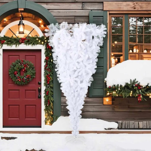 210cm Upside-Down Artificial Christmas Tree - White | PVC Christmas Tree VIDAXL - Little and Giant Explorers vidaXL