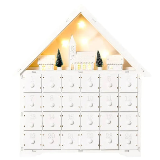 24 Drawer Christmas Wooden Light-Up Advent Calendar - Little and Giant Explorers HOMCOM