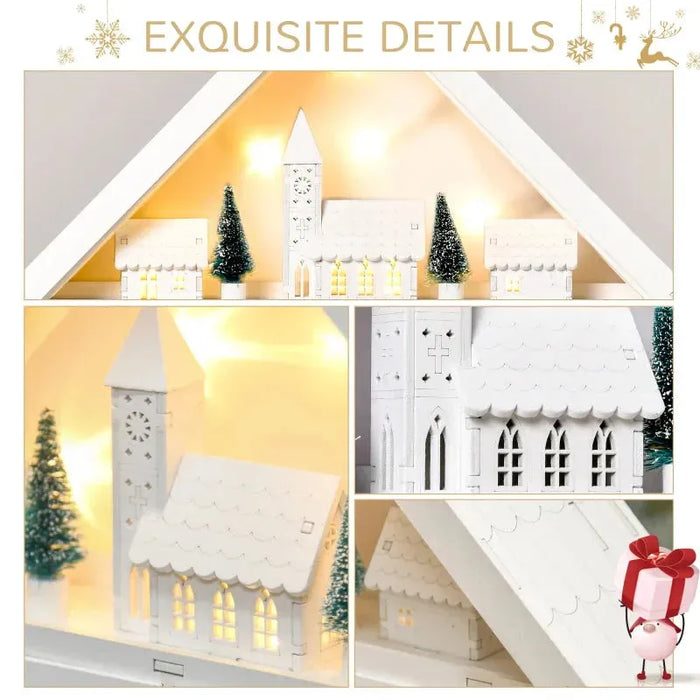 24 Drawer Christmas Wooden Light-Up Advent Calendar - Little and Giant Explorers HOMCOM