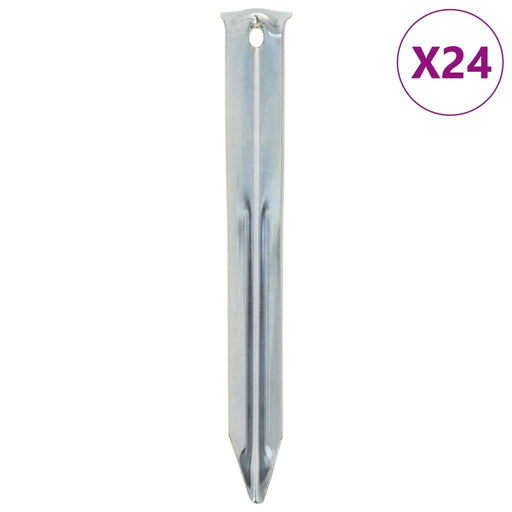 24 Galvanised Steel Tent Pegs - 17cm - Ø20mm - Little and Giant Explorers vidaXL