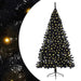 240cm Artificial Pre-Lit Christmas Tree – Black | Warm White LED String Lights VIDAXL - Little and Giant Explorers vidaXL