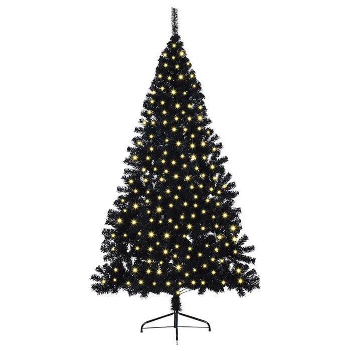 240cm Artificial Pre-Lit Christmas Tree – Black | Warm White LED String Lights VIDAXL - Little and Giant Explorers vidaXL