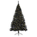 240cm Artificial Pre-Lit Christmas Tree – Black | Warm White LED String Lights VIDAXL - Little and Giant Explorers vidaXL