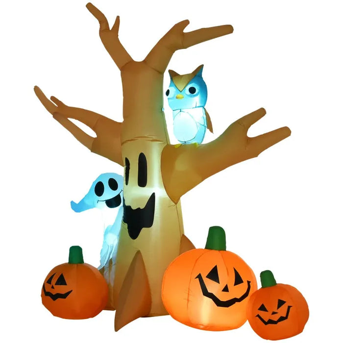 240cm Large Halloween Scary Lighting Inflatable Tree - Little and Giant Explorers HOMCOM