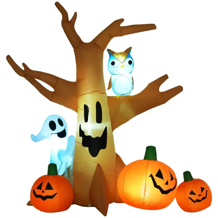 240cm Large Halloween Scary Lighting Inflatable Tree - Little and Giant Explorers HOMCOM