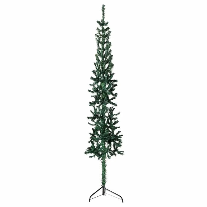 240cm Slim Artificial Half Christmas Tree with Stand - Green | Space-Saving Design VIDAXL - Little and Giant Explorers vidaXL