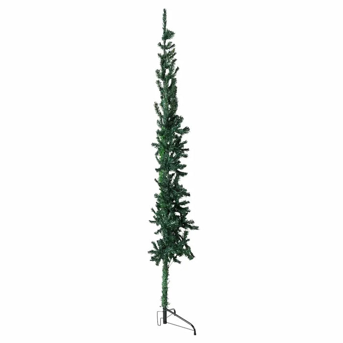 240cm Slim Artificial Half Christmas Tree with Stand - Green | Space-Saving Design VIDAXL - Little and Giant Explorers vidaXL