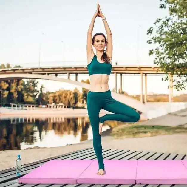 Gymnastics Mat Pink | Professional Training Design with Hook Loop Fasteners - Little and Giant Explorers Costway