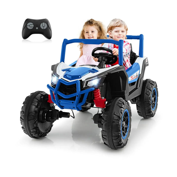 24V 2-Seater Kids Ride-On UTV – Blue | 4WD/2WD Switch - 4 × 100W Motors COSTWAY - Little and Giant Explorers Costway
