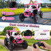 24V 2-Seater Kids Ride-On UTV – Pink | 4WD/2WD Switch - 4 × 100W Motors COSTWAY - Little and Giant Explorers Costway