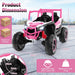24V 2-Seater Kids Ride-On UTV – Pink | 4WD/2WD Switch - 4 × 100W Motors COSTWAY - Little and Giant Explorers Costway