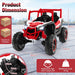 24V 2-Seater Kids Ride-On UTV – Red | 4WD/2WD Switch - 4 × 100W Motors COSTWAY - Little and Giant Explorers Costway