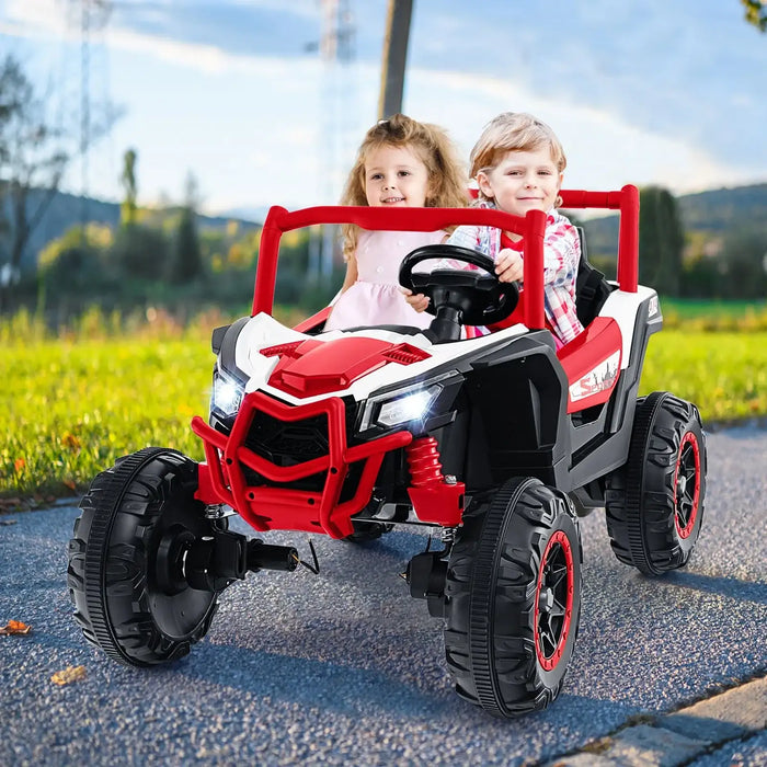 24V 2-Seater Kids Ride-On UTV – Red | 4WD/2WD Switch - 4 × 100W Motors COSTWAY - Little and Giant Explorers Costway
