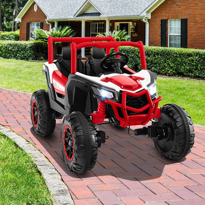 24V 2-Seater Kids Ride-On UTV – Red | 4WD/2WD Switch - 4 × 100W Motors COSTWAY - Little and Giant Explorers Costway