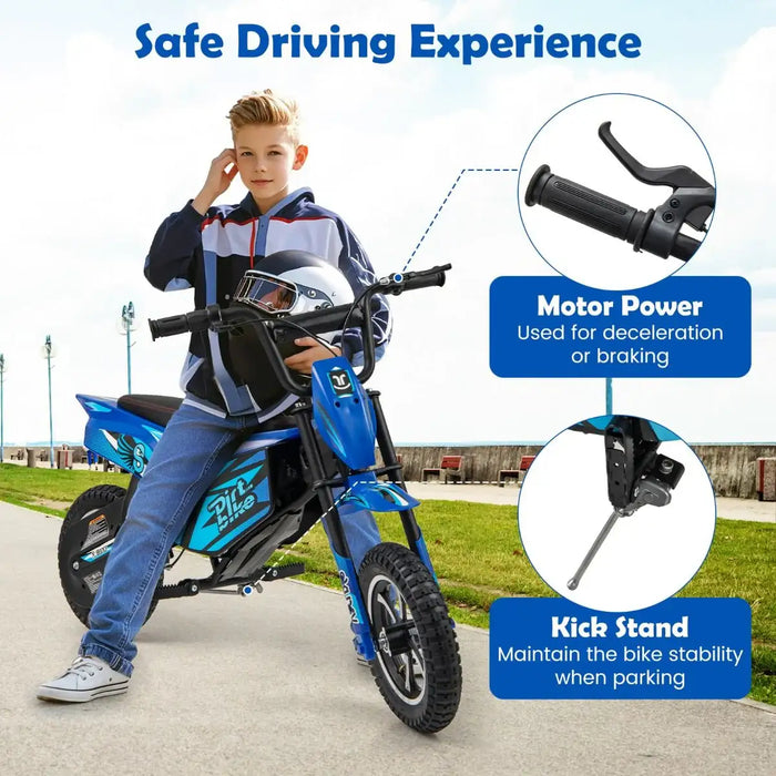 24V Electric Kids Dirt Bike | 250W Off-Road Motorcycle - Speeds up to 22km/h COSTWAY - Little and Giant Explorers Costway