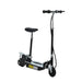 Black 24V foldable electric scooter with adjustable seat and dual battery, studio view