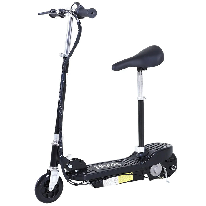 Outdoor Ride On Powered Scooter 120W | 2 x Storage Battery 12V in Black - Little and Giant Explorers HOMCOM