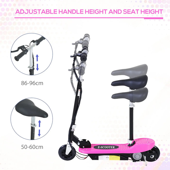 24V Electric Scooter for Kids | Foldable Design with Adjustable Seat (Pink Edition) - Little and Giant Explorers HOMCOM