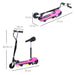 24V Electric Scooter for Kids | Foldable Design with Adjustable Seat (Pink Edition) - Little and Giant Explorers HOMCOM