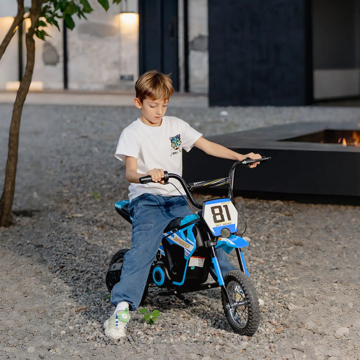 24V Kids Electric Dirt Bike – Blue | 250W Motor, Three Speed Settings and Suspension AIYAPLAY - Little and Giant Explorers AIYAPLAY