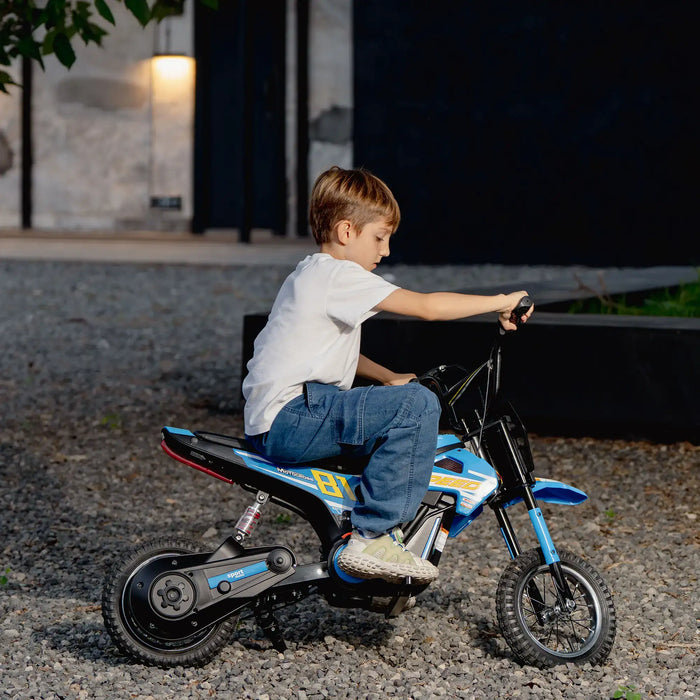 24V Kids Electric Dirt Bike – Blue | 250W Motor, Three Speed Settings and Suspension AIYAPLAY - Little and Giant Explorers AIYAPLAY