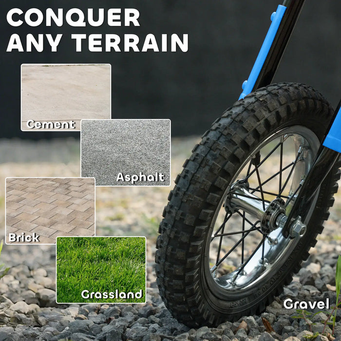 24V Kids Electric Dirt Bike – Blue | 250W Motor, Three Speed Settings and Suspension AIYAPLAY - Little and Giant Explorers AIYAPLAY