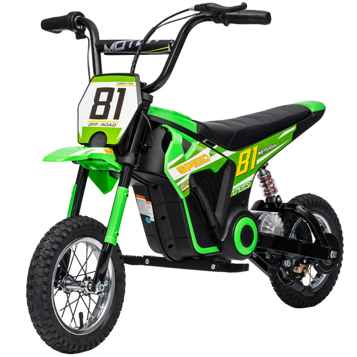 24V Kids Electric Dirt Bike – Green | 250W Motor, Three Speed Settings and Suspension AIYAPLAY - Little and Giant Explorers AIYAPLAY