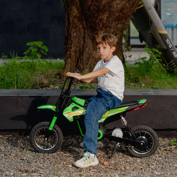 24V Kids Electric Dirt Bike – Green | 250W Motor, Three Speed Settings and Suspension AIYAPLAY - Little and Giant Explorers AIYAPLAY