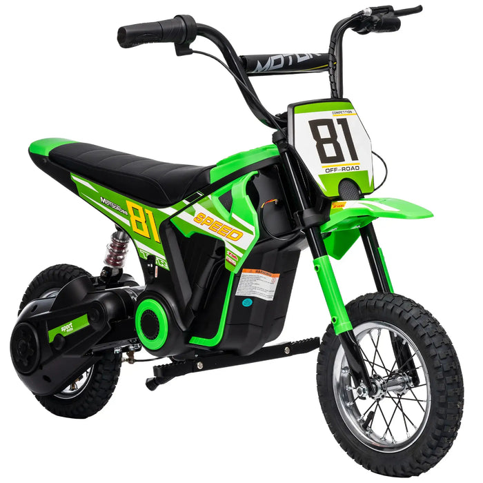 24V Kids Electric Dirt Bike – Green | 250W Motor, Three Speed Settings and Suspension AIYAPLAY - Little and Giant Explorers AIYAPLAY