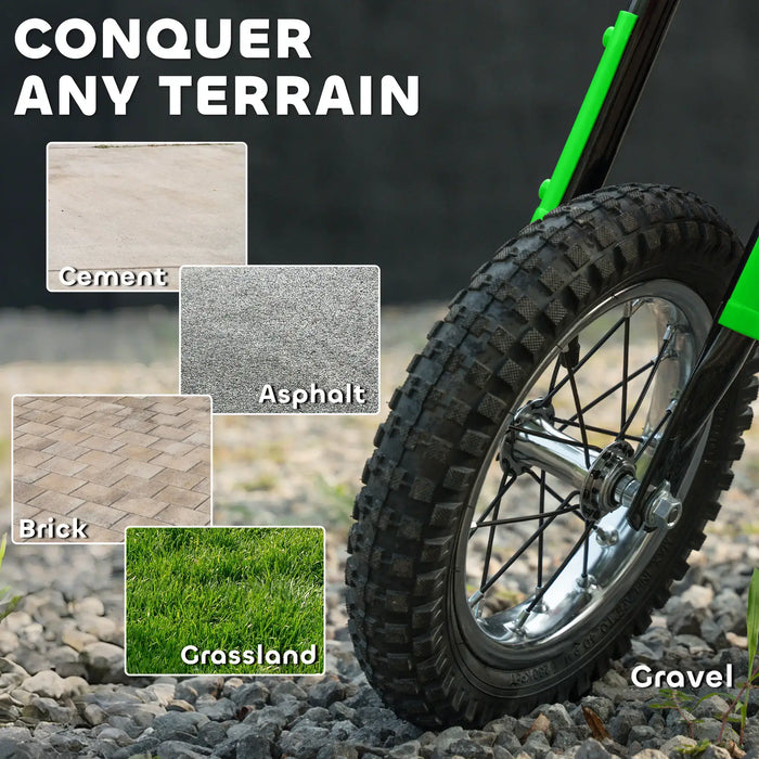 24V Kids Electric Dirt Bike – Green | 250W Motor, Three Speed Settings and Suspension AIYAPLAY - Little and Giant Explorers AIYAPLAY