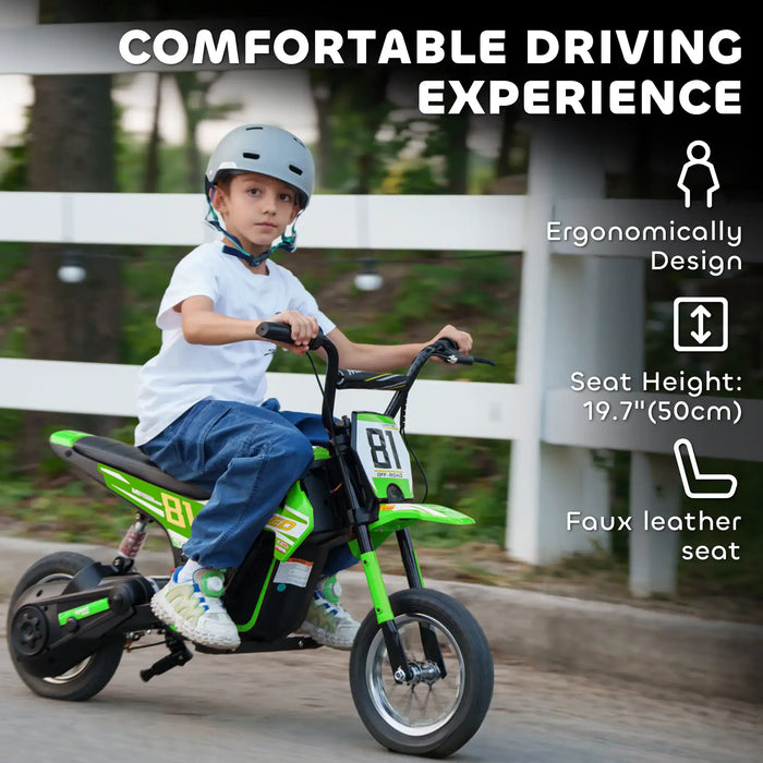 24V Kids Electric Dirt Bike – Green | 250W Motor, Three Speed Settings and Suspension AIYAPLAY - Little and Giant Explorers AIYAPLAY