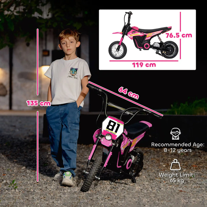 24V Kids Electric Dirt Bike – Pink | 250W Motor, Three Speed Settings and Suspension AIYAPLAY - Little and Giant Explorers AIYAPLAY