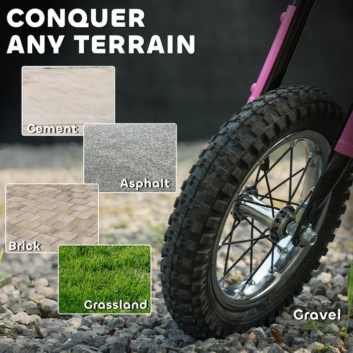 24V Kids Electric Dirt Bike – Pink | 250W Motor, Three Speed Settings and Suspension AIYAPLAY - Little and Giant Explorers AIYAPLAY