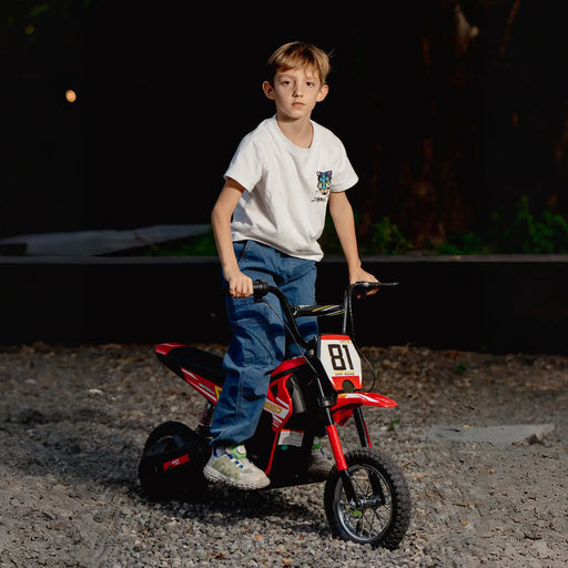 24V Kids Electric Dirt Bike – Red | 250W Motor, Three Speed Settings and Suspension AIYAPLAY - Little and Giant Explorers AIYAPLAY