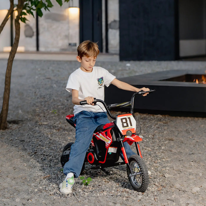 24V Kids Electric Dirt Bike – Red | 250W Motor, Three Speed Settings and Suspension AIYAPLAY - Little and Giant Explorers AIYAPLAY