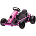 Pink 24V kids electric drift go kart with dual drive and black racing seat