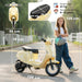 24V Kids Electric Motorbike – Beige | Three Speed Modes 6–16km/h - LED Lights AIYAPLAY - Little and Giant Explorers AIYAPLAY