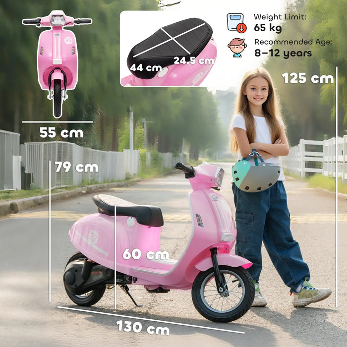 24V Kids Electric Motorbike – Pink | Three Speed Modes 6–16km/h - LED Lights AIYAPLAY - Little and Giant Explorers AIYAPLAY