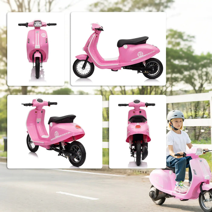 24V Kids Electric Motorbike – Pink | Three Speed Modes 6–16km/h - LED Lights AIYAPLAY - Little and Giant Explorers AIYAPLAY