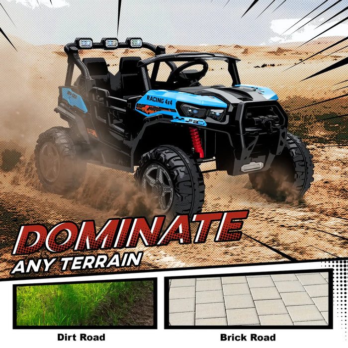 24V Kids Electric Ride-On Truck – Blue | Remote Control, Music and Headlights AIYAPLAY - Little and Giant Explorers AIYAPLAY