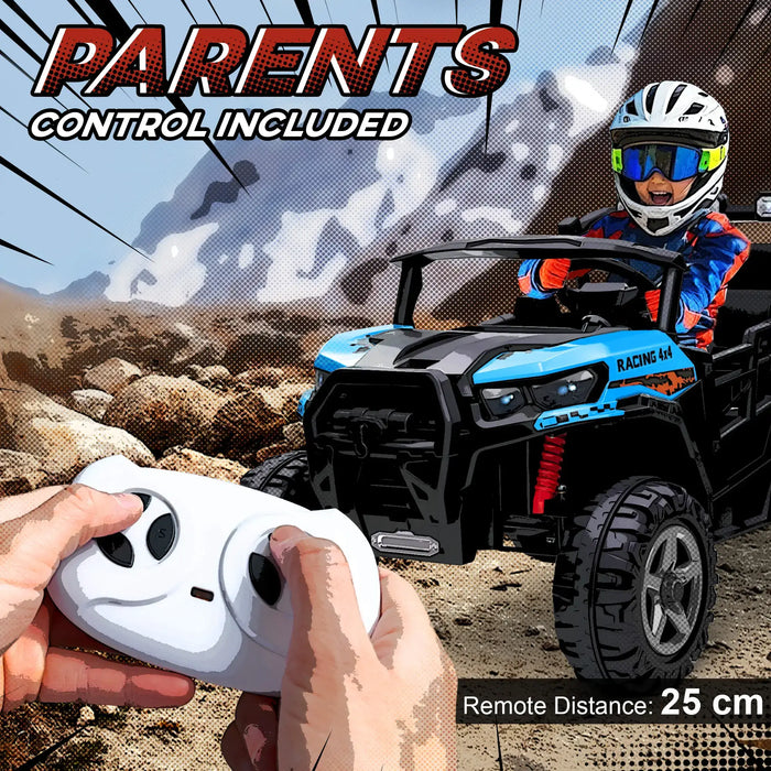 24V Kids Electric Ride-On Truck – Blue | Remote Control, Music and Headlights AIYAPLAY - Little and Giant Explorers AIYAPLAY